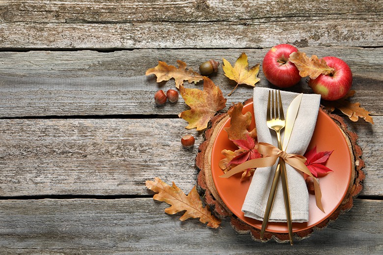 Herbstmenü mit Apfel