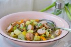 Linseneintopf mit Würstchen
