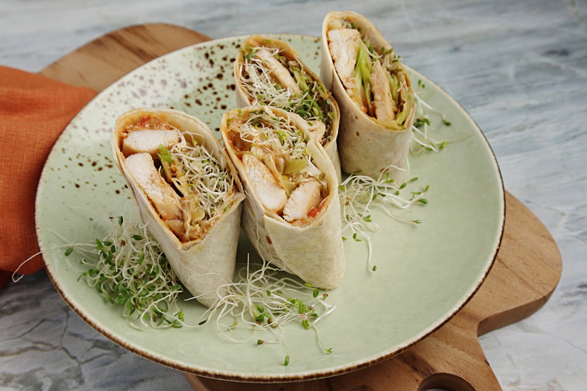 Würzige Hähnchen-Wraps