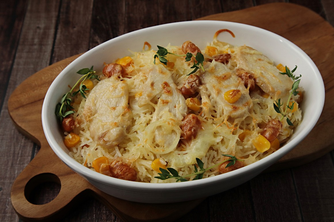 Reisauflauf mit Hähnchen