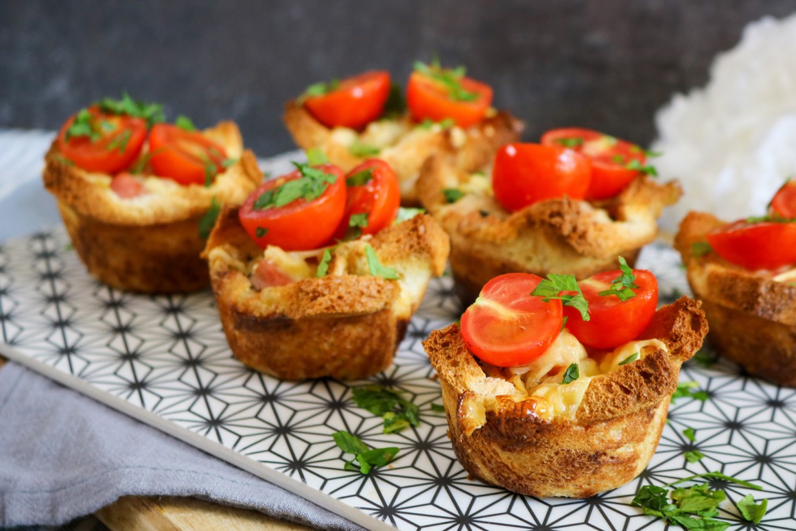 Herzhafte Toast-Muffins