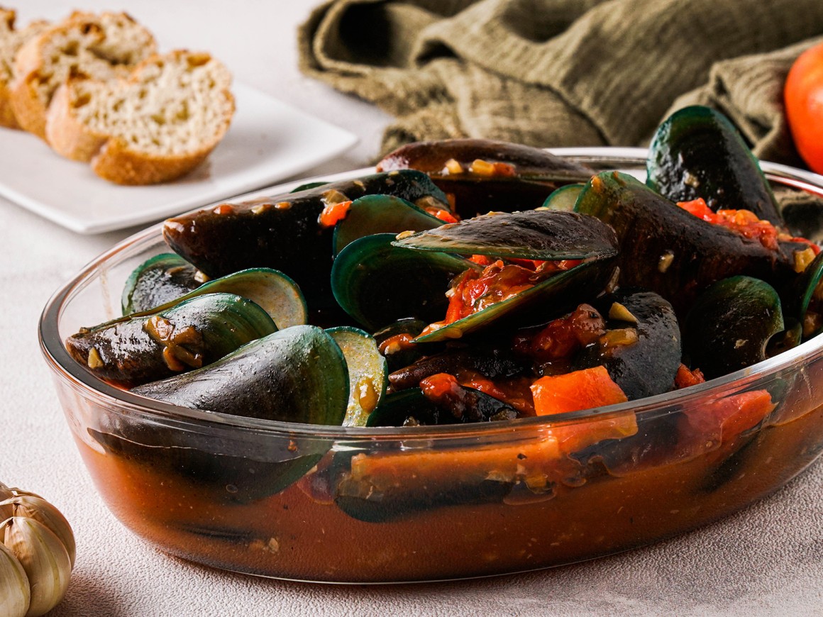 Miesmuscheln in Tomatensauce