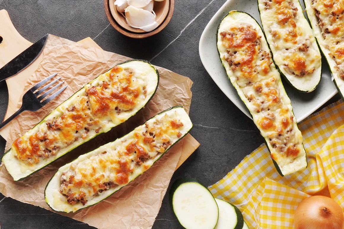 Überbackene Zucchini mit Hackfleisch