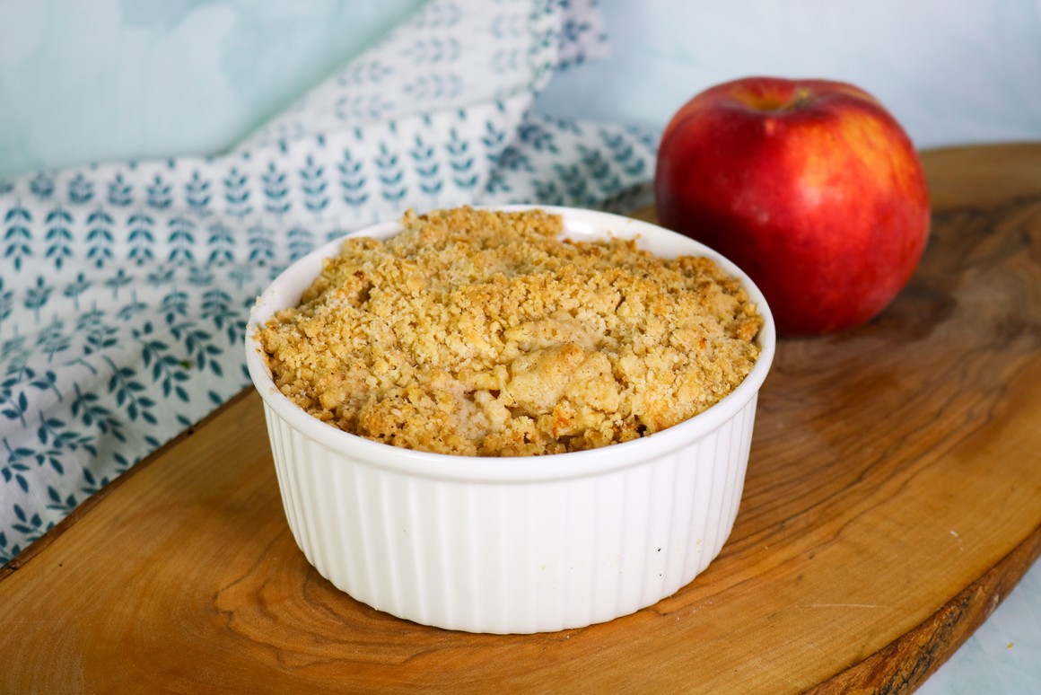 Apfelcrumble mit Haferflocken