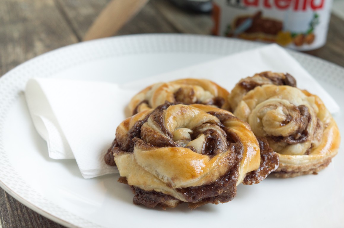 Nutella-Blätterteigschnecken