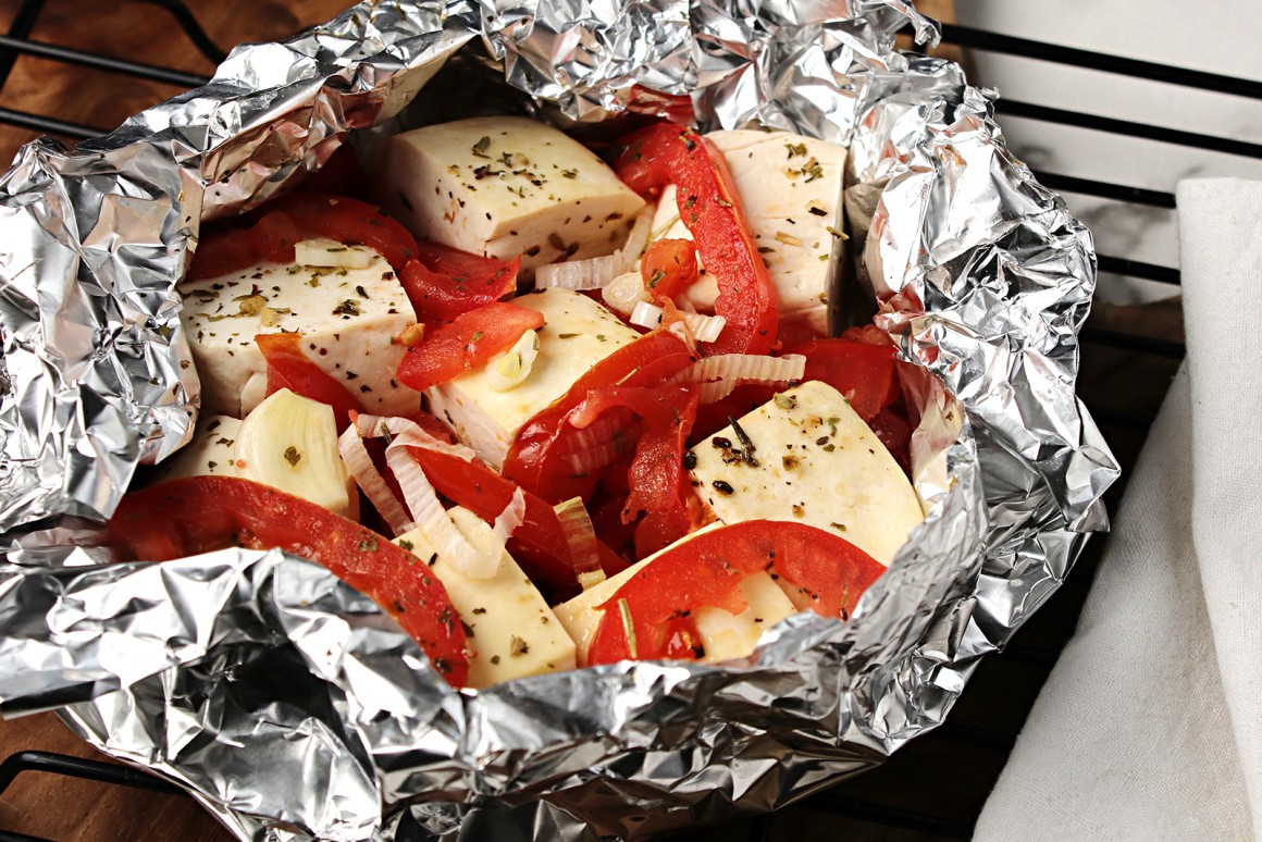 Kräuter-Tofu-Päckchen