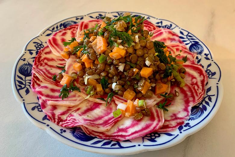 Linsensalat auf Ringelbete-Capaccio