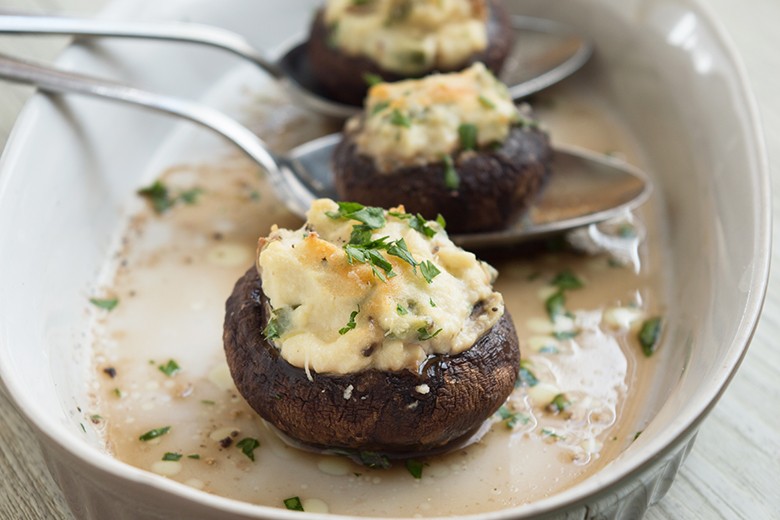 Überbackene Champignons