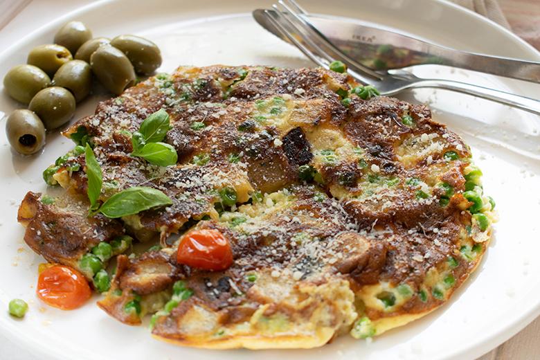 Gemüse Tortilla mit Kartoffeln
