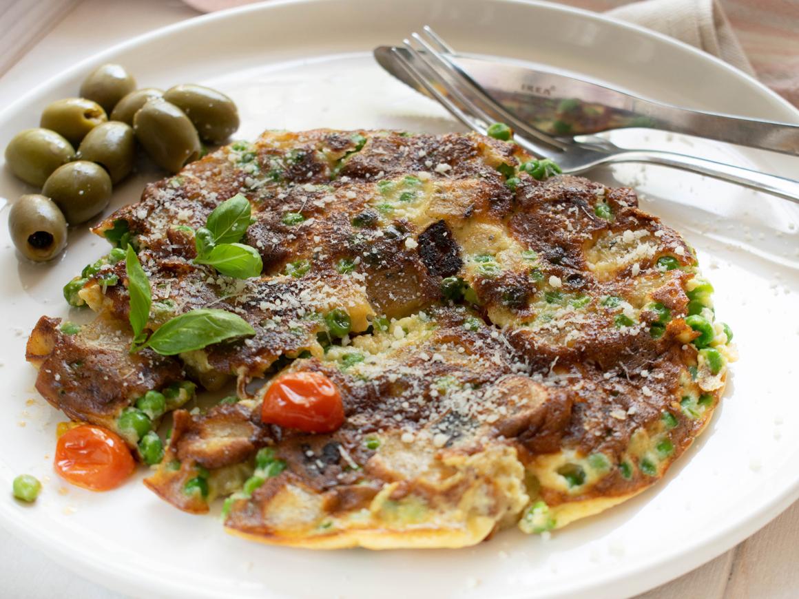 Gemüse Tortilla mit Kartoffeln