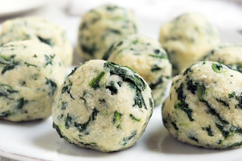 Spinatknödel mit Quark