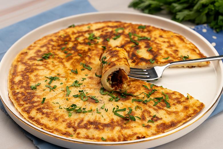 Pikanter Käsepfannkuchen