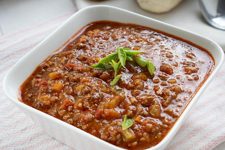 Reitersuppe mit Hackfleisch
