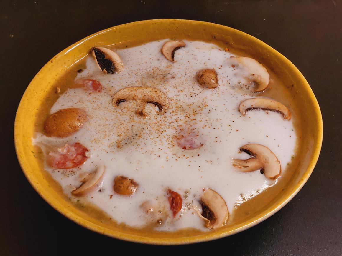 Kartoffel-Champignon-Suppe mit Wasabi