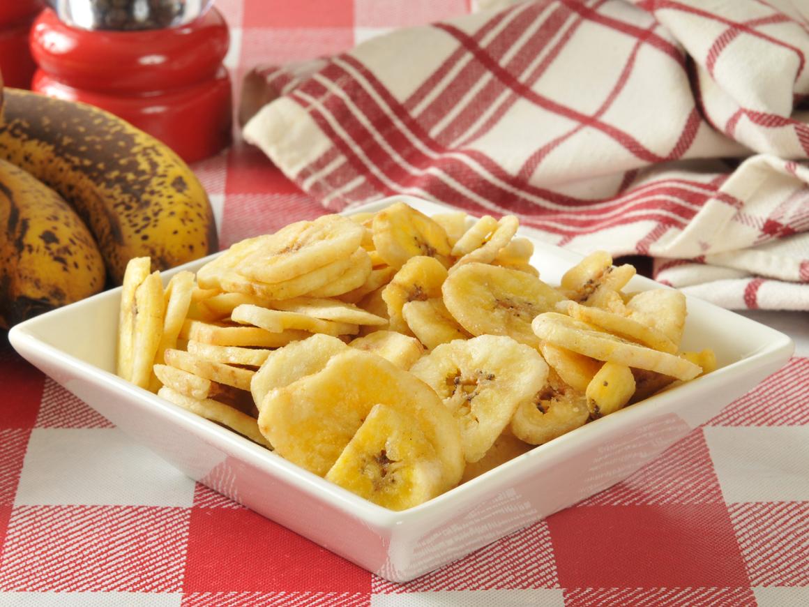 Selbstgemachte Bananenchips