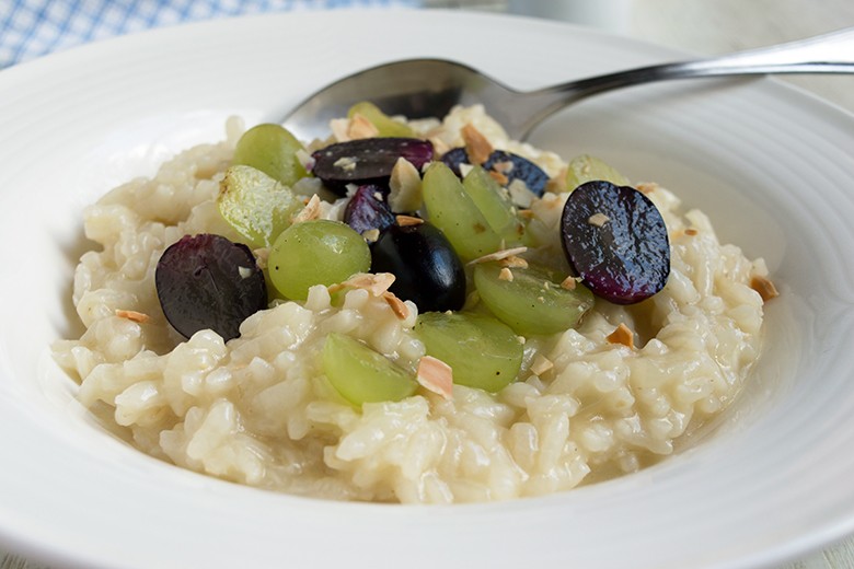 Süßes Risotto mit Trauben