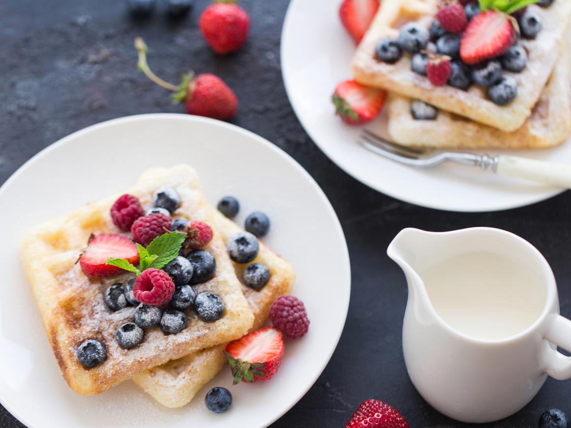 Waffeln mit Joghurt