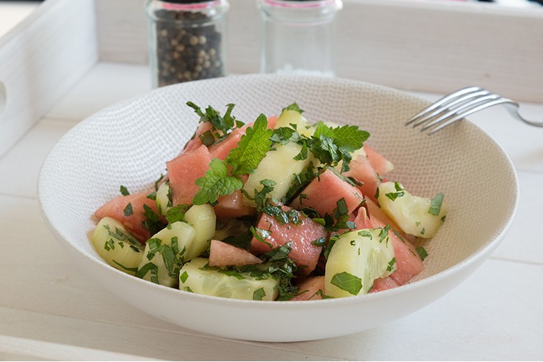 Melonensalat mit Minze