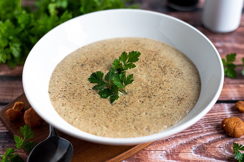Pfifferlingcremesuppe mit Kartoffeln