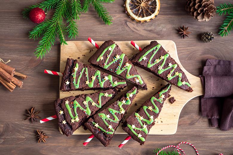 Weihnachtsbaum-Brownies