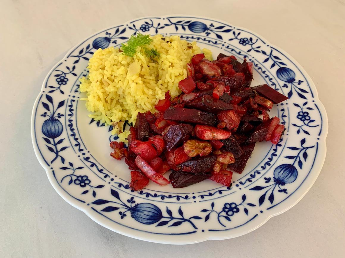Rote Bete-Fenchel-Gemüse