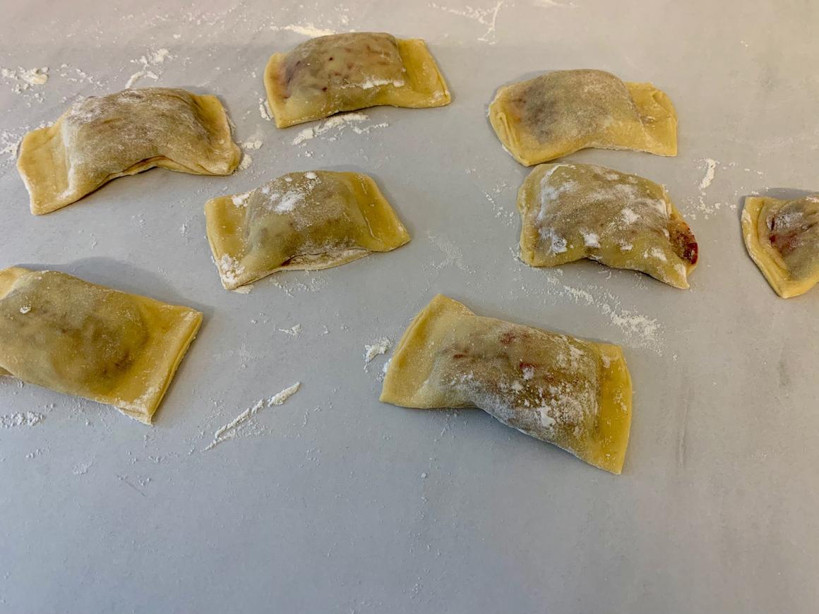 Maultaschen mit Rote-Bete-Füllung