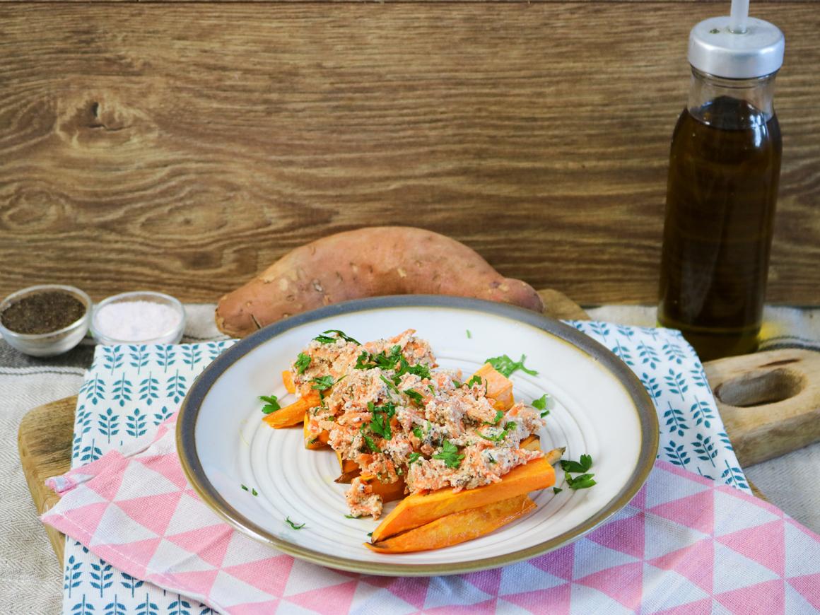 Süßkartoffeln mit Hüttenkäse