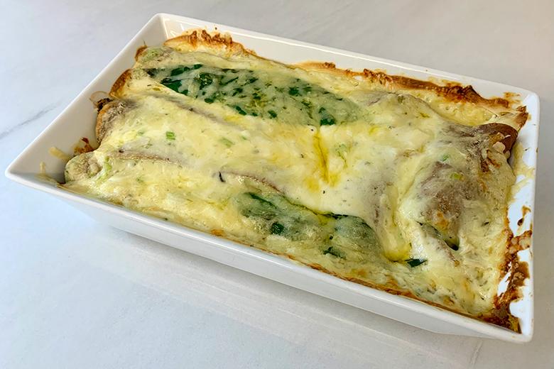 Überbackene Pfannkuchen mit Chicorée