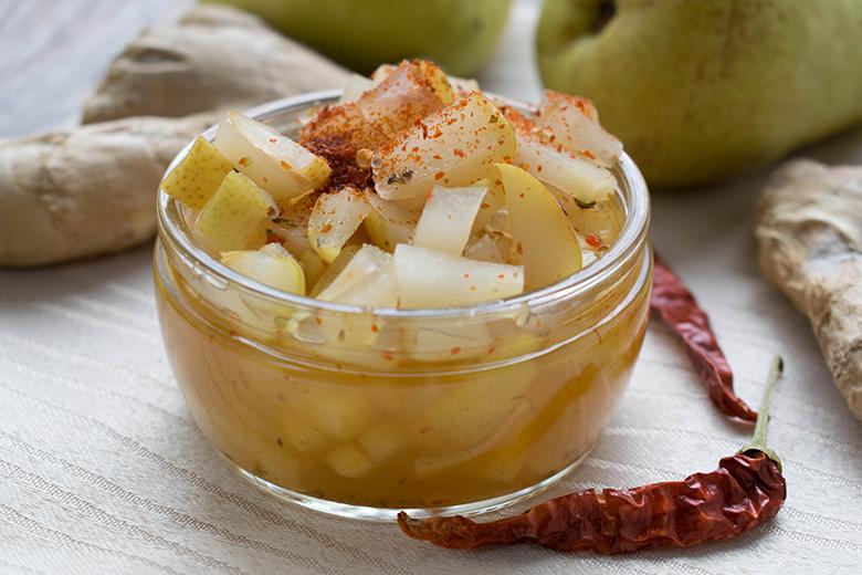 Birnenchutney mit Chili und Ingwer