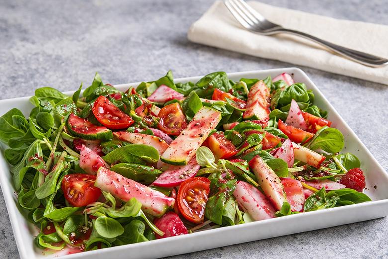 Feldsalat mit Himbeerdressing