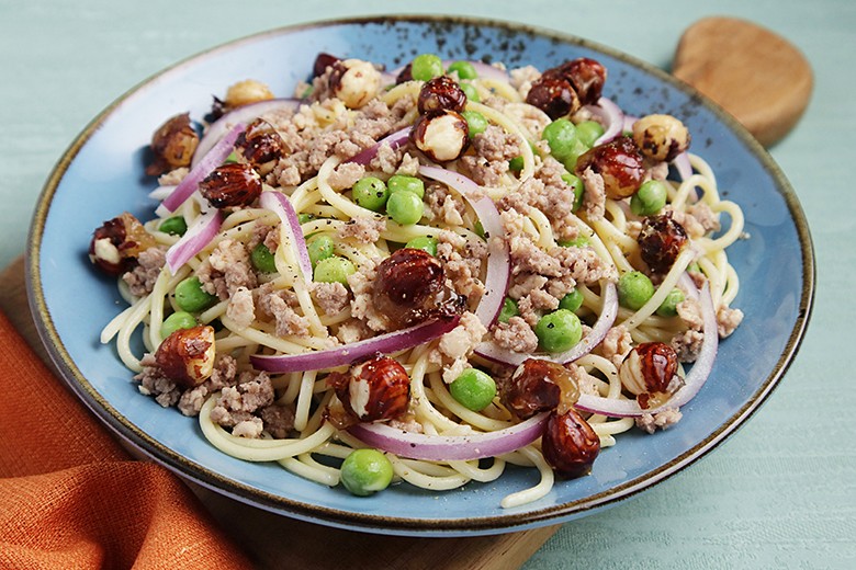 Spaghettisalat mit Hackfleisch