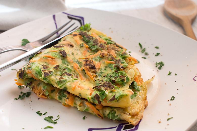 Pfannkuchen mit Chinakohl