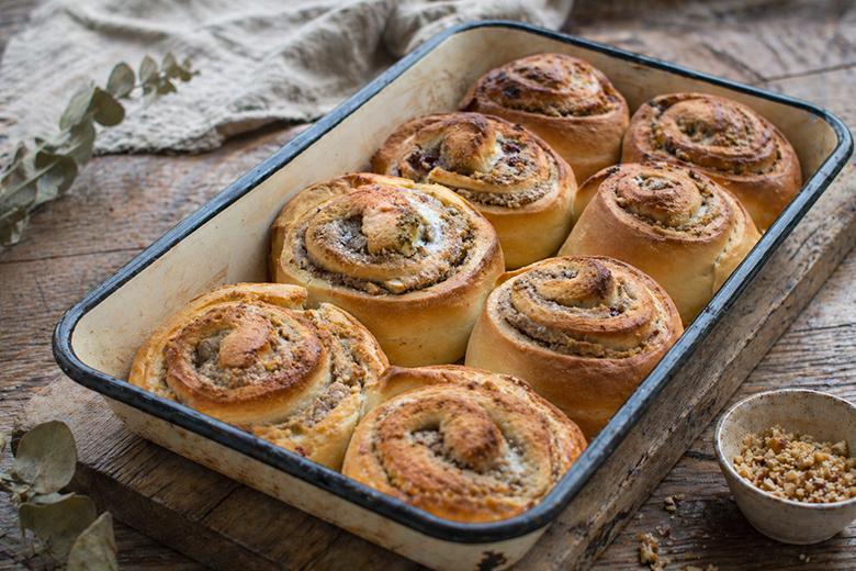 Aufgezogene Nussschnecken