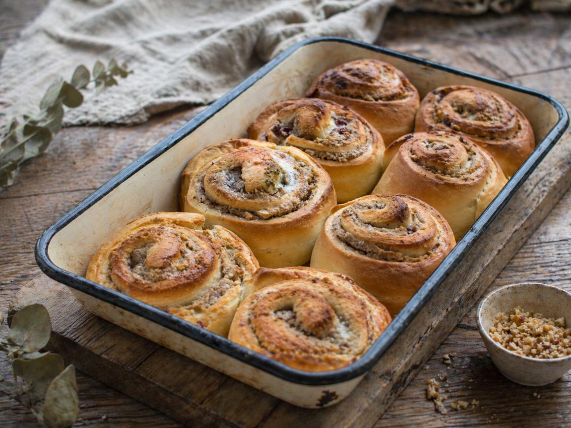 Aufgezogene Nussschnecken