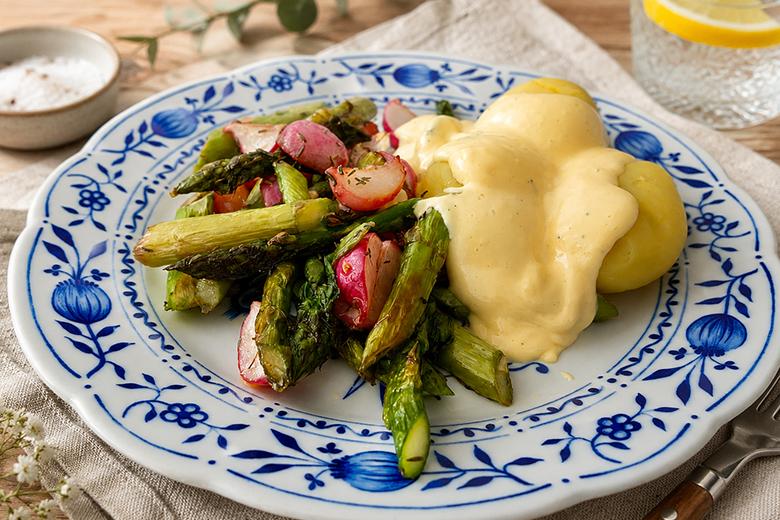 Grüner Spargel-Radieschen-Pfanne