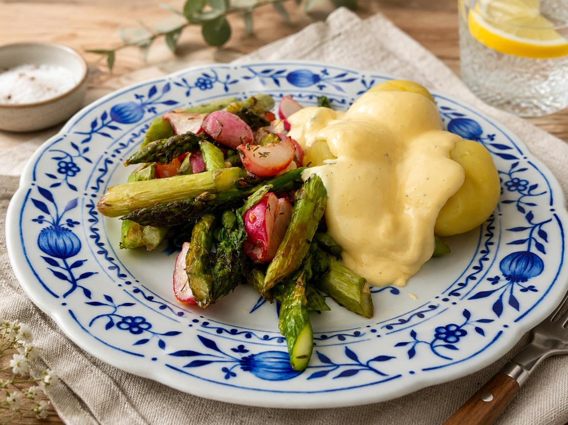 Grüner Spargel-Radieschen-Pfanne