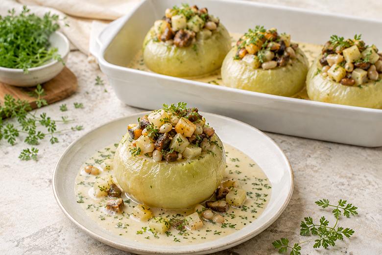 Kohlrabi mit Pilzfüllung