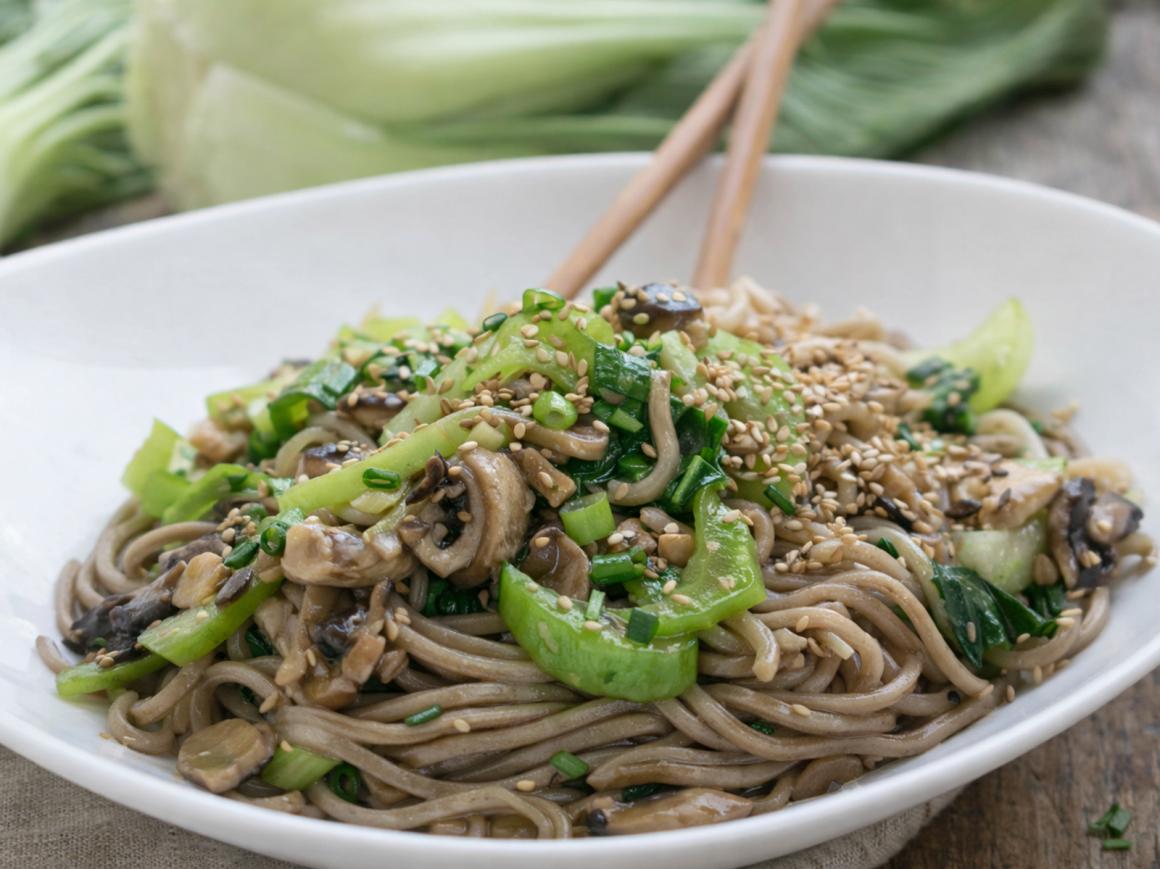 Soba-Nudeln mit Pak Choi
