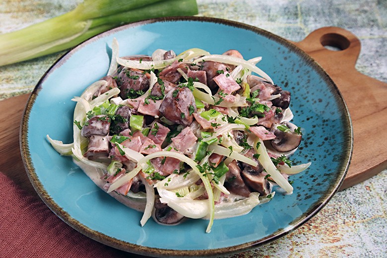 Lauchgemüse mit Pilzen