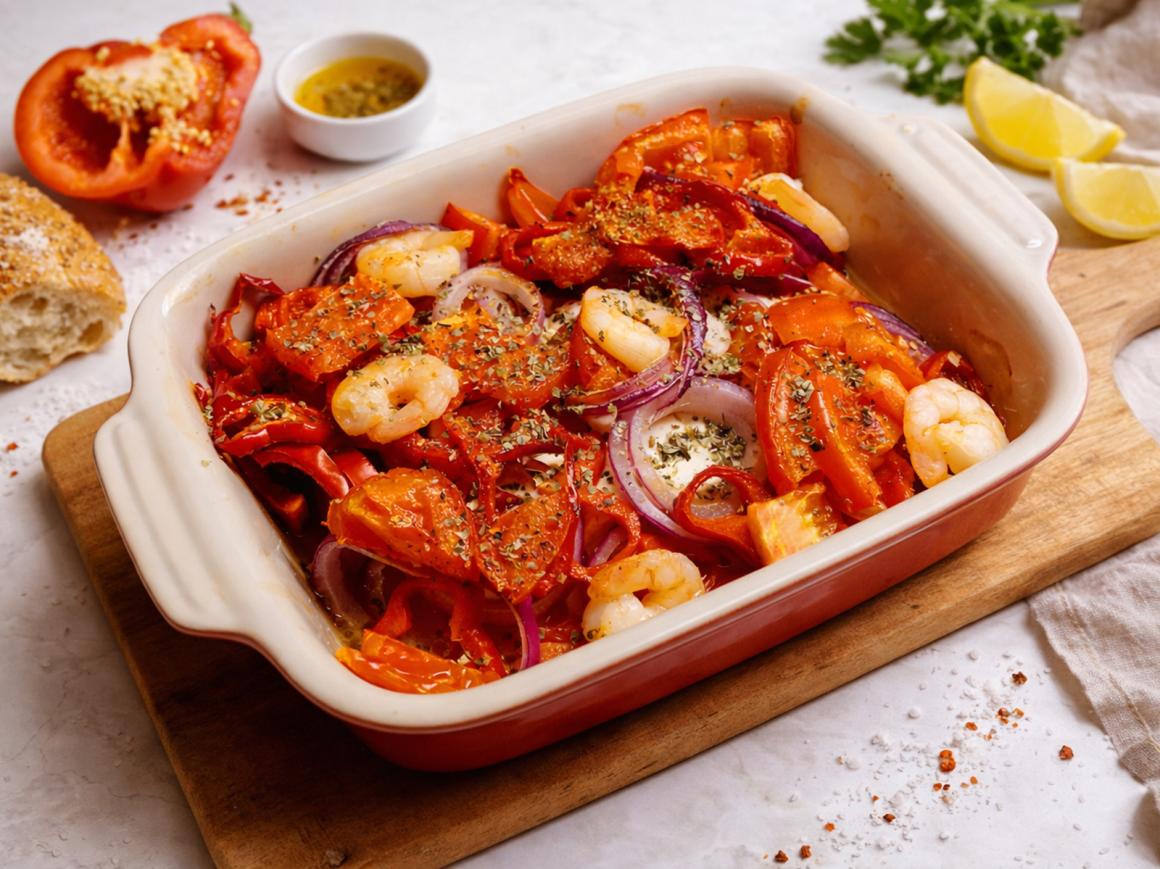 Gebackener Feta mit Scampi