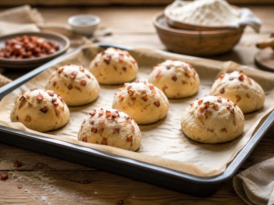 Schinkenbrötchen aus dem Ofen