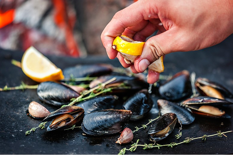 Miesmuscheln vom Grill