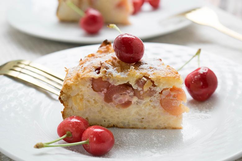 Reis-Quark-Auflauf mit Kirschen