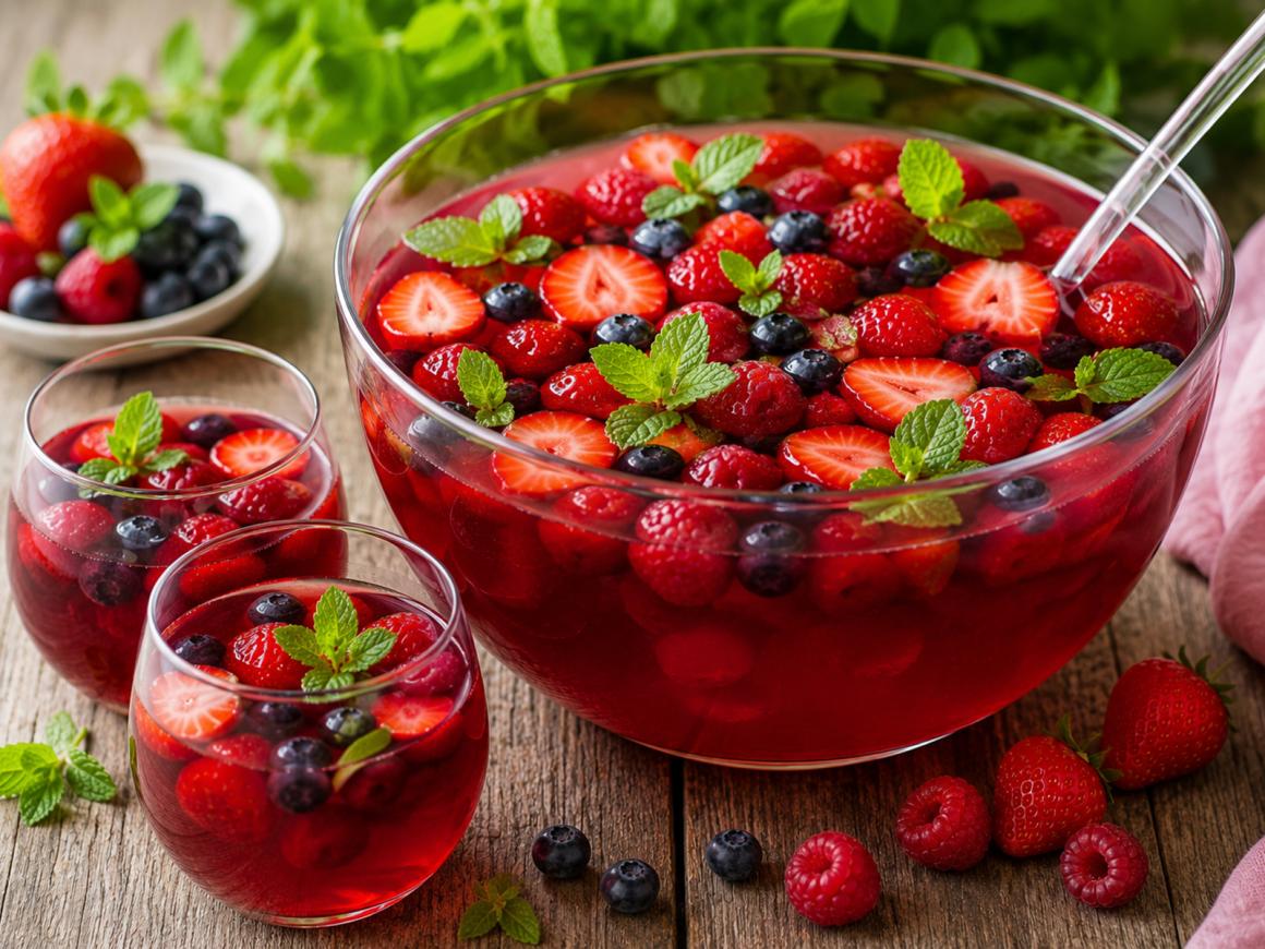 Beeren-Bowle mit Minze