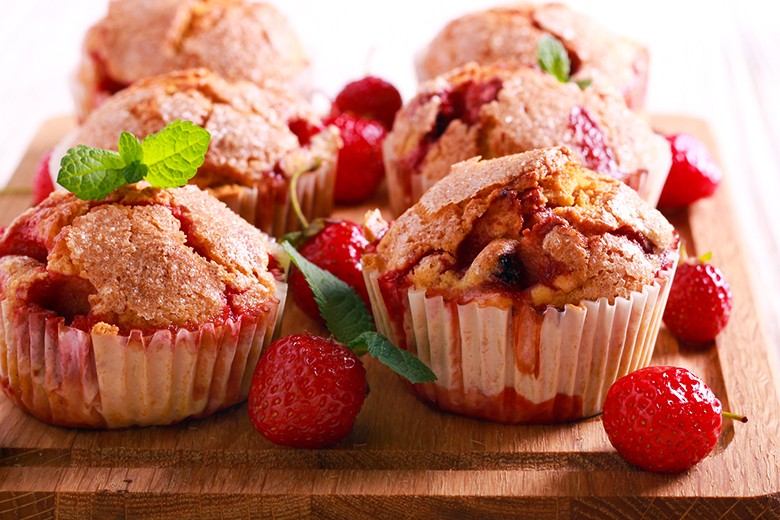 Erdbeermuffins mit Öl