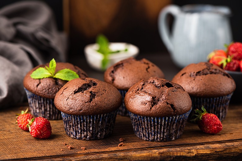 Erdbeermuffins mit Schokolade