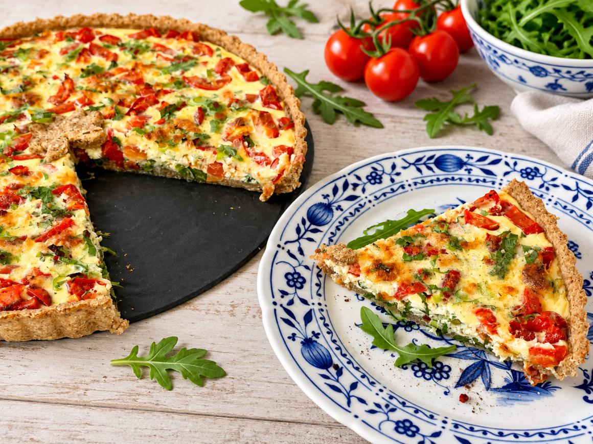 Quiche mit Rucola und Tomaten