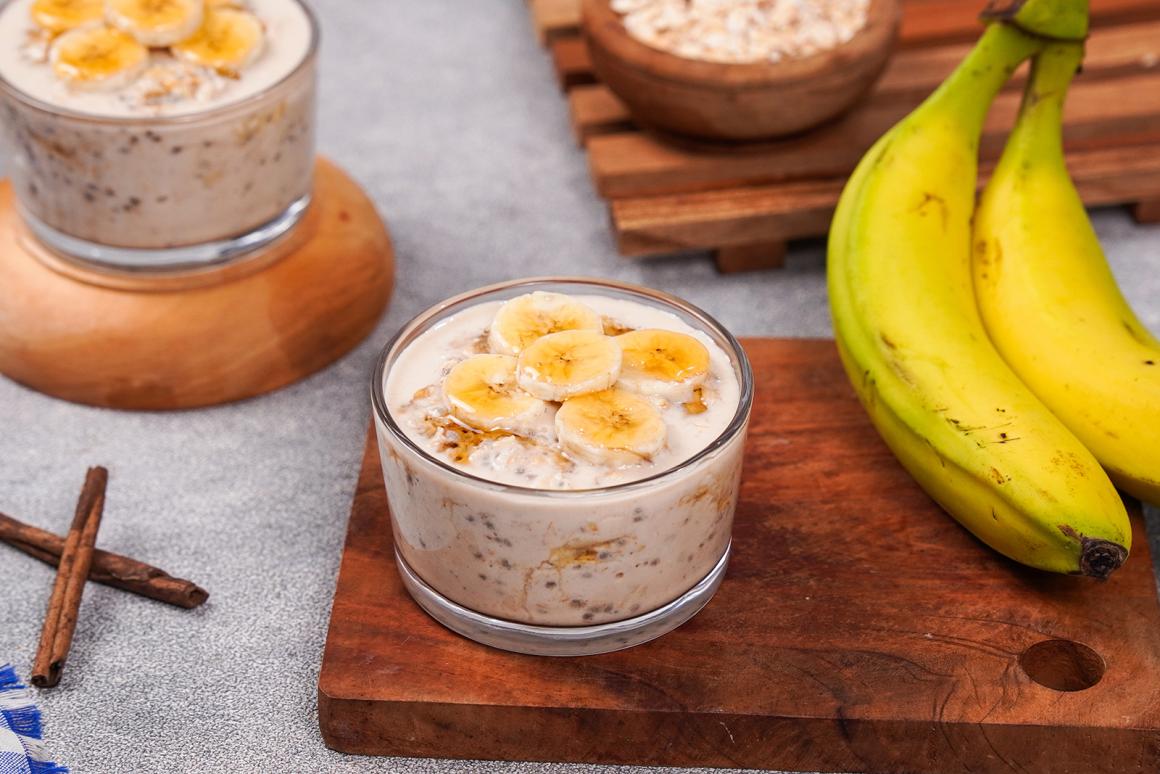 Erdnussbutter-Bananen-Overnight Oats