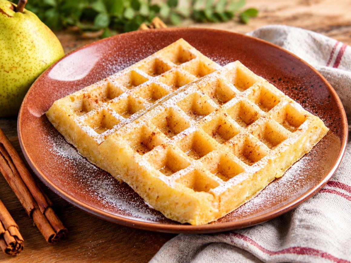 Waffeln mit Birnen und Zimt