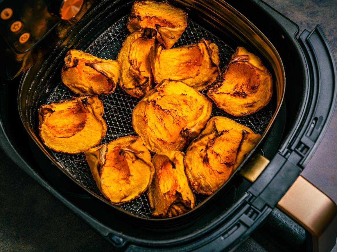 Kürbisspalten aus der Heißluftfritteuse